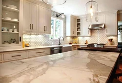 Kitchen design beige marble