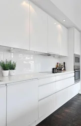 Countertops In The Kitchen Interior Made Of White Gloss