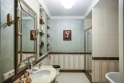 Decorative Plaster And Tiles In The Bathroom Photo