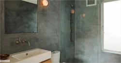 Ванна бөлмесінің фотосуретіндегі сәндік сылақ және плиткалар