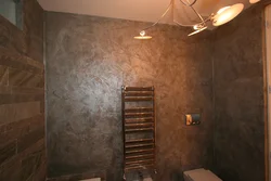 Decorative Plaster And Tiles In The Bathroom Photo