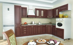 Color walnut furniture kitchen photo