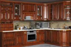 Color walnut furniture kitchen photo