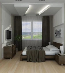 Bedroom 16 sq m with two windows design