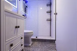 Дизайн ванной с душевой и туалетом панелями