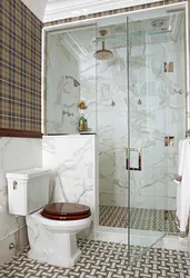 Bathroom design with shower and toilet panels