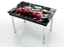 Photo Of Glass Tables For The Kitchen With A Pattern