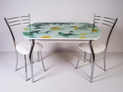 Photo Of Glass Tables For The Kitchen With A Pattern