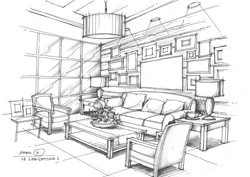 Living room design drawing easy