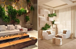 Интерьер гостиной в стиле дерева