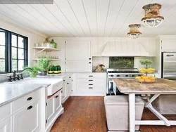 Lining ceiling in the kitchen design