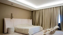 Curtains for bedroom with suspended ceiling photo