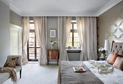 Curtains for bedroom with suspended ceiling photo