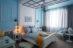 Blue ceiling bedroom photo