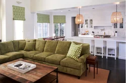 Sofa in the interior of the kitchen living room photo