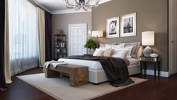 Gray And Brown In The Bedroom Interior Photo