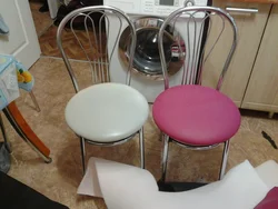 Chairs with metal legs for the kitchen photo