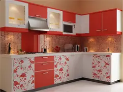 Kitchen Design With Flowers On The Facade