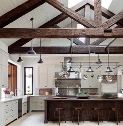 Kitchen with beam on the wall photo