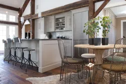 Kitchen with beam on the wall photo