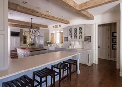 Kitchen with beam on the wall photo