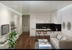 Apartment design 43 sq m with kitchen living room