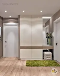 Hallway In A Modern Design Style, Bright With A Wardrobe