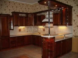 Photo of a kitchen with a bar counter inexpensive