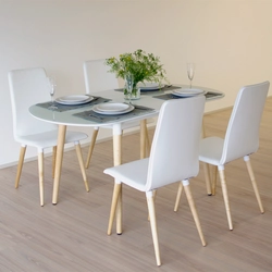 Белые деревянные стулья для кухни современный дизайн