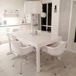 White wooden chairs for kitchen modern design