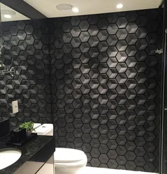 Bathroom With Black Panels Photo