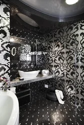 Bathroom with black panels photo