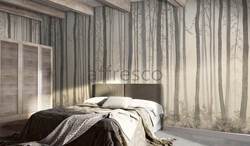 Туманный лес в интерьере спальни