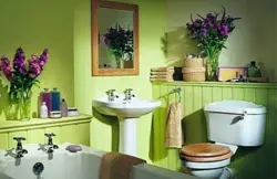 Photo Of Bathroom And Toilet With Flowers