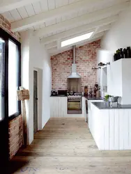 Brick kitchen in the house photo