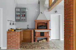 Brick kitchen in the house photo
