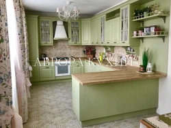 Pistachio kitchen living room photo