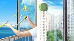 Washing windows in an apartment photo