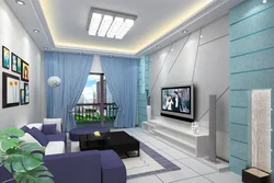 Дизайн гостиной с балконом в современном стиле фото