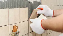 How to lay tiles in the kitchen photo