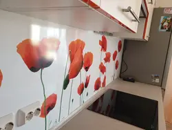 How to glue a panel to a wall in the kitchen photo