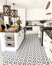 Apron And Floor In The Kitchen With One Tile Photo