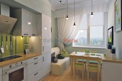 Kitchen design with sofa and balcony 9