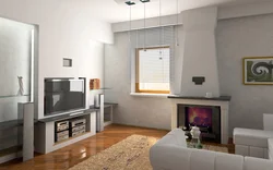 Apartment design in Khrushchev with a fireplace