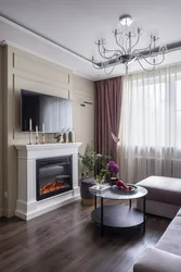 Apartment design in Khrushchev with a fireplace