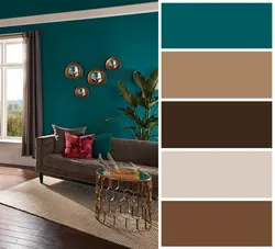 Palette of color combinations in the living room interior
