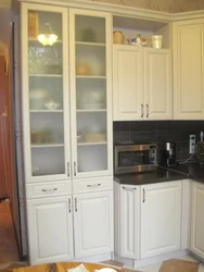 Corner Kitchen Design With Display Cabinets