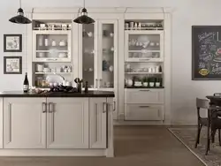 Corner Kitchen Design With Display Cabinets