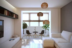 Design of a one-room apartment with loggia 40