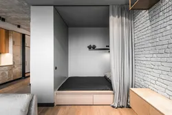 Design of a room with a bed in an apartment